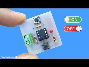 how to make Push on/off switch using NE555 Timer (IC)