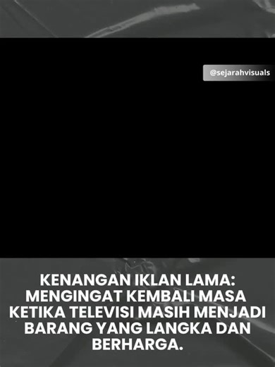 Sejarah Visuals on Instagram: "Video ini berisi rangkaian cuplikan iklan-iklan lawas yang pernah menghiasi layar kaca Indonesia pada era 1990-an hingga awal 2000-an. Pada masa itu, televisi masih dianggap sebagai barang mewah yang tidak semua orang mampu memilikinya. Karena itulah, menonton televisi menjadi momen istimewa yang sering dinikmati bersama keluarga atau tetangga. Iklan-iklan yang ditampilkan dalam video ini pernah tayang di berbagai stasiun televisi, mulai dari TVRI hingga stasiun te