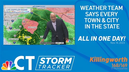 NBC Connecticut's StormTracker team covers all of Connecticut and on Tuesday they proved it, giving updates for all of Connecticut's 169 cities and towns in a single day. Check out their shoutout to where you live! | NBC Connecticut