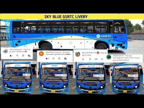 Bussid Sky Blue GSRTC Livery પહેલી વાર! | HD Quality | Gujarat Bus Mod 2026"