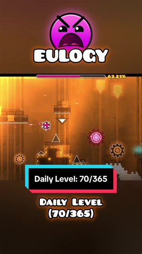 Geometry Dash - Daily Level (70/365): EULOGY by Goalers. I'm finally caught up on the Daily Levels again! #geometrydash