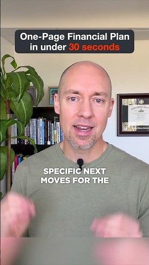 One Page Financial Plan in 30 seconds