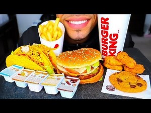 ASMR BURGER KING JERRY NO TALKING IMPOSSIBLE BURGER WHOPPER TACOS CHICKEN NUGGETS FRIES MUKBANG