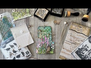 Tag Time - spring flowers with Tim Holtz diecuts