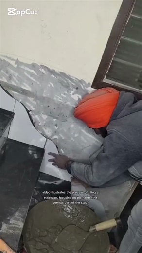 process of tiling a staircase,#shortsfeed