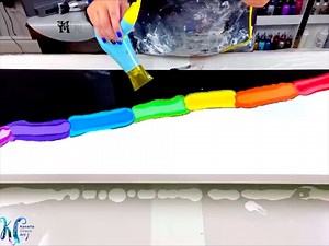 🌈 Color Split Rainbow! Acrylic Pour Painting • #kanellaciracoart #rainbow #acrylicpainting #fluidart #artist | Kanella Ciraco Art