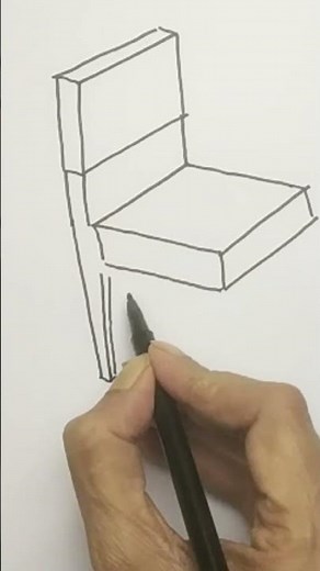 How to draw a chair in perspective 3d easy for beginners #shorts