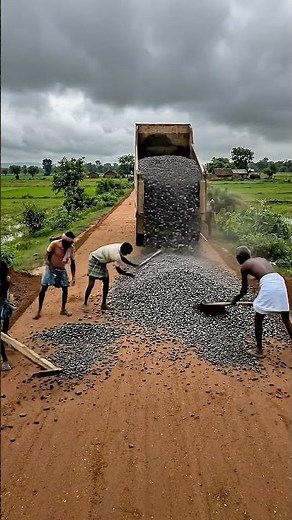 Muddy Village Road Turned Into Smooth Highway #Shorts #Satisfying #RoadConstruction