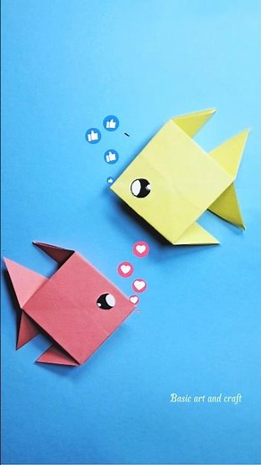 Cute Paper Fish 🐠 | Easy DIY Paper Craft | Origami Art for Beginners #shorts
