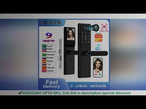 Tuya Wifi Digital Electronic Smart Fingerprint Door Lock Biometric Visual Camera intelligence Card