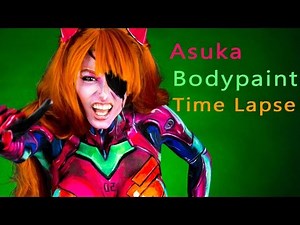 Asuka Evangelion Bodypaint Time Lapse