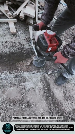 Practical earth auger drill tool for hole digging work #tools
