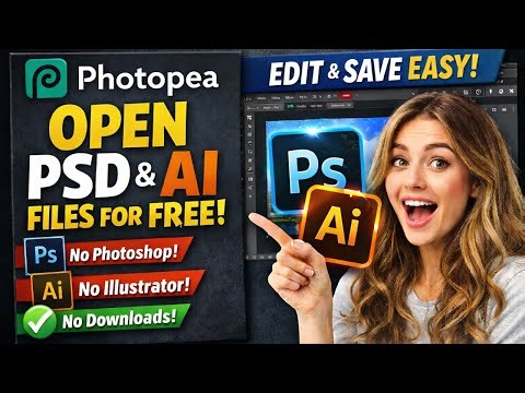 Open, Edit & Create Photoshop & Illustrator Files for FREE (No Download) with Photopea for Beginners