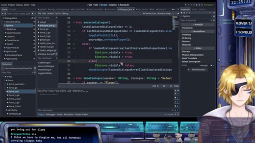 Beginner game dev coding stuff [Godot] with @datagatr doing art! -> !deescord for notifs