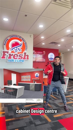 Cabinet Design Center on Instagram: "🌬️ Fresh Air Flow Showroom | Cherry Hill, New Jersey Proud to showcase the Fresh Air Flow HVAC showroom, thoughtfully designed by Cabinet Design Center – Voorhees, NJ. From A-to-Z cabinetry, custom countertops, and functional layout planning — we transformed this space into a modern, high-performance showroom with style and purpose. ✨ And there’s more inside than meets the eye. Looking to design a kitchen, showroom, or commercial space? 📞 Contact Cabinet De