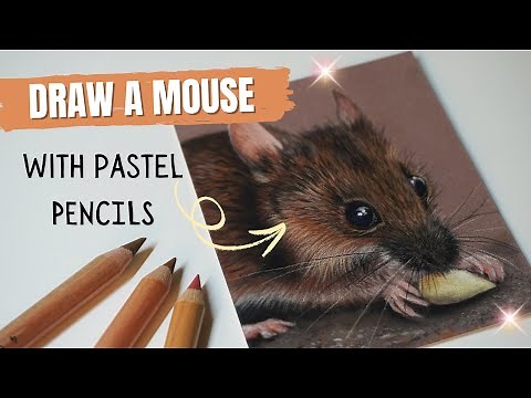 Let's draw a Realistic Mouse with pastel pencils - Step by step Drawing Lesson
