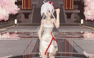 【MMD/girls /布料解算】自制旗袍，次世代弱音！
