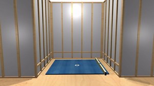 Uni-Green Shower Pan Ready Tile 32"X48" Curbless Level Entry System ABS Glassfibre Reinforced Material Cut-to-Fit with center shower drain, Shower Base Slope and Tileable, Easy for Installation