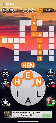 Wordscapes Level 216 Puzzle Solutions