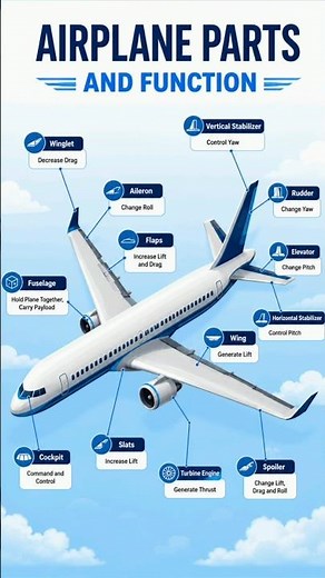 ✈️ Airplane Parts and Their Functions | Learn Aviation Vocabulary📝