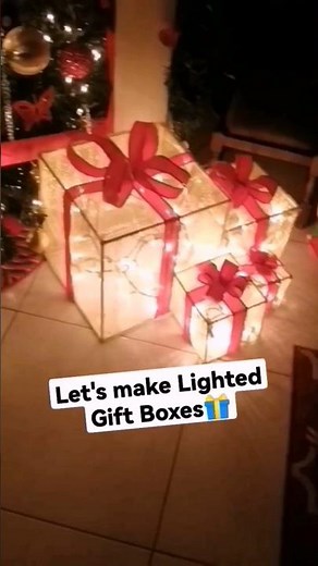 🎁 Make these DIY Lighted Gift Boxes for Christmas #shorts #diy #christmas #decor
