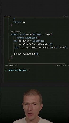 Executor and Future: Asynchronously Execute a Method #java #shorts #coding #airhacks