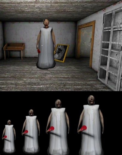 mini to big granny !! 😱 granny horror game!! granny Chapter 1 escape!! scary games !! #gameing