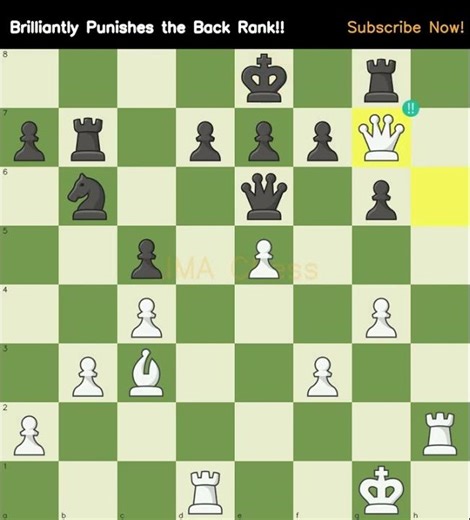 Brilliantly Punishes the Back Rank!! #queensacrifice #chesschallenge #tacticstime