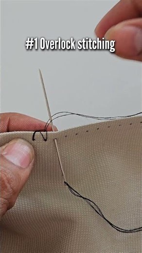 #1😱How to sew to Overlock stitching || #handstitch #stitchtipsforbegnners #shorts