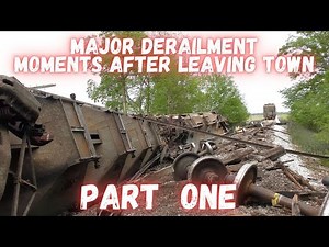 TP&W/ NS Kokomo grain train has a DERAILMENT moments after leaving town