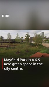 Manchester's first new city centre park for more than a century has opened next to Piccadilly Station. Mayfield Park is the first step in a £1.5 billion regeneration of 24 acres of brownfield and industrialised land in the city. https://bbc.in/3DNgyG3 | BBC Manchester