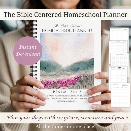 Bible Centered Homeschool Planner 2026-2027 | Christian Homeschool Planner | Faith Based Printable Planner - Etsy