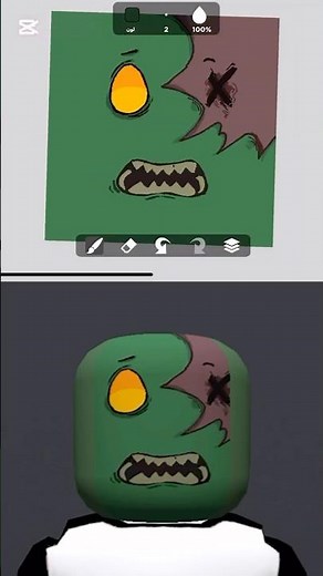 Roblox zombie face tutorial🧟#roblox #drawing #zombie #art
