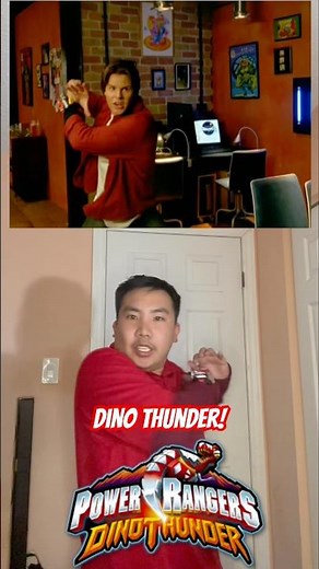 Power Rangers Dino Thunder - Red Morphing sequence Fan morph! (DINO THUNDER POWER UP)