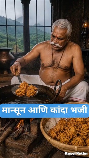 Kanda Bhaji at Raigad fort | Mansoon Snack | #food #shivajimaharaj #aivideo