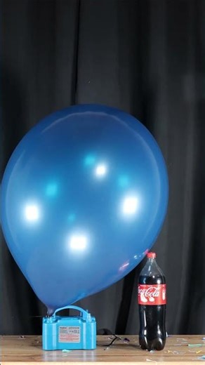 Overinflated Tuftex 24" blue balloon blow to pop B2P BTP