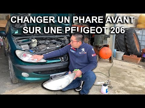 Changing a headlight on a Peugeot 206
