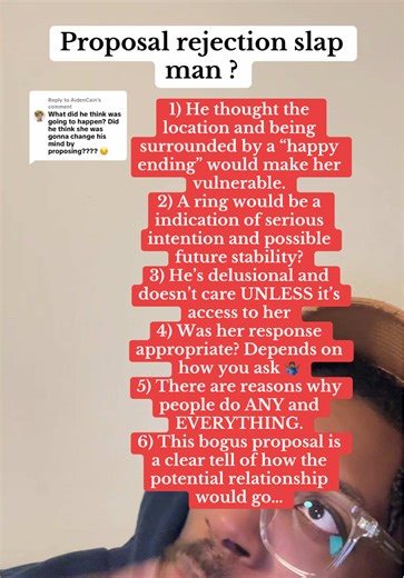 Replying to @AidenCain he thought the wedding was going to make her vulnerable.. simple as that 🤷🏾‍♂️ #marriageproposal #rejection #slap