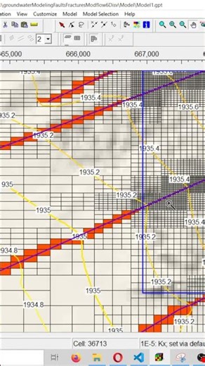 Modeling fractures with Model Muse and MODFLOW6 DISV- Cell size from 1000 to 15m