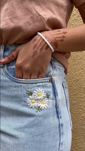 DIY Embroidery On Jeans🔥
