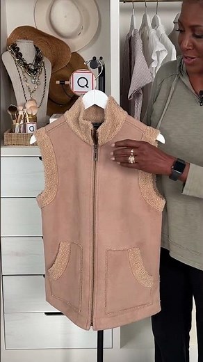 Susan Graver Weekend Bonded Sherpa/Faux Suede Zip-Front Vest | QVC