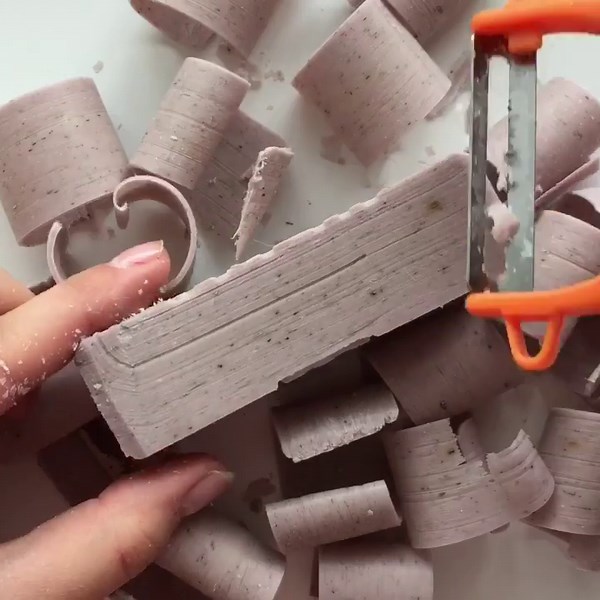 Satisfyingly Mottled White Bar Soap Shredding