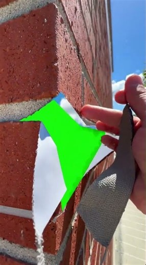 Peeling off a Brick Wall Sticker