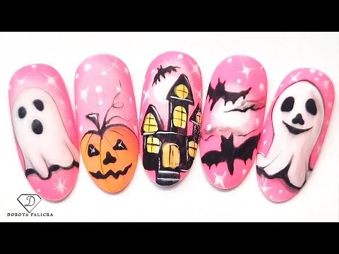 Quick and easy Halloween nail art tutorial for beginners. Halloween nail designs