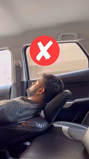 Best resting position without neck pain 🚗 #reelkarofeelkaro #carcare #cartips #carlovers | DrivewithKamal