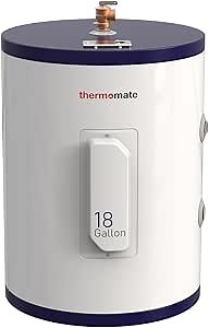 ThermoMate Tank Water Heater Electric, 18 Gallon Small Point of Use Residential Hot Water Heater for Washing & Shower, 120Volt 1500W Compact, Adjustable Thermostat, UL Listed