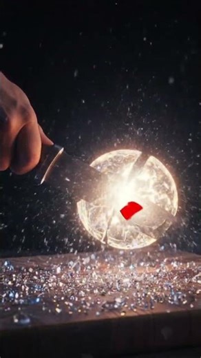 Cutting a Diamond Ball 💎 | Satisfying AI Video📝 #ai #suneffect #experiment #satisfying