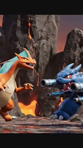 Charizard vs Blastoise 💥 #pokemon