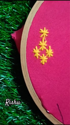 simple but unique threads embroidery design tutorial 😍🪡#threadart #stitching #embroiderypatterns