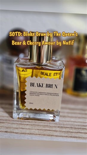 Scent of the Day: Blake Brun by @the_queensbear_fragrances & Cherry Amour by @Natif Parfums Smells like you mixed cherry dessert with grown-man confidence. Sweet up front, bold on the back end… like clocking out and turning into a problem. @Blake Fragrance Addict @👑MandyLu_QueensBearOil👑 #fragrancetiktok #smellgood #perfume #fragrance